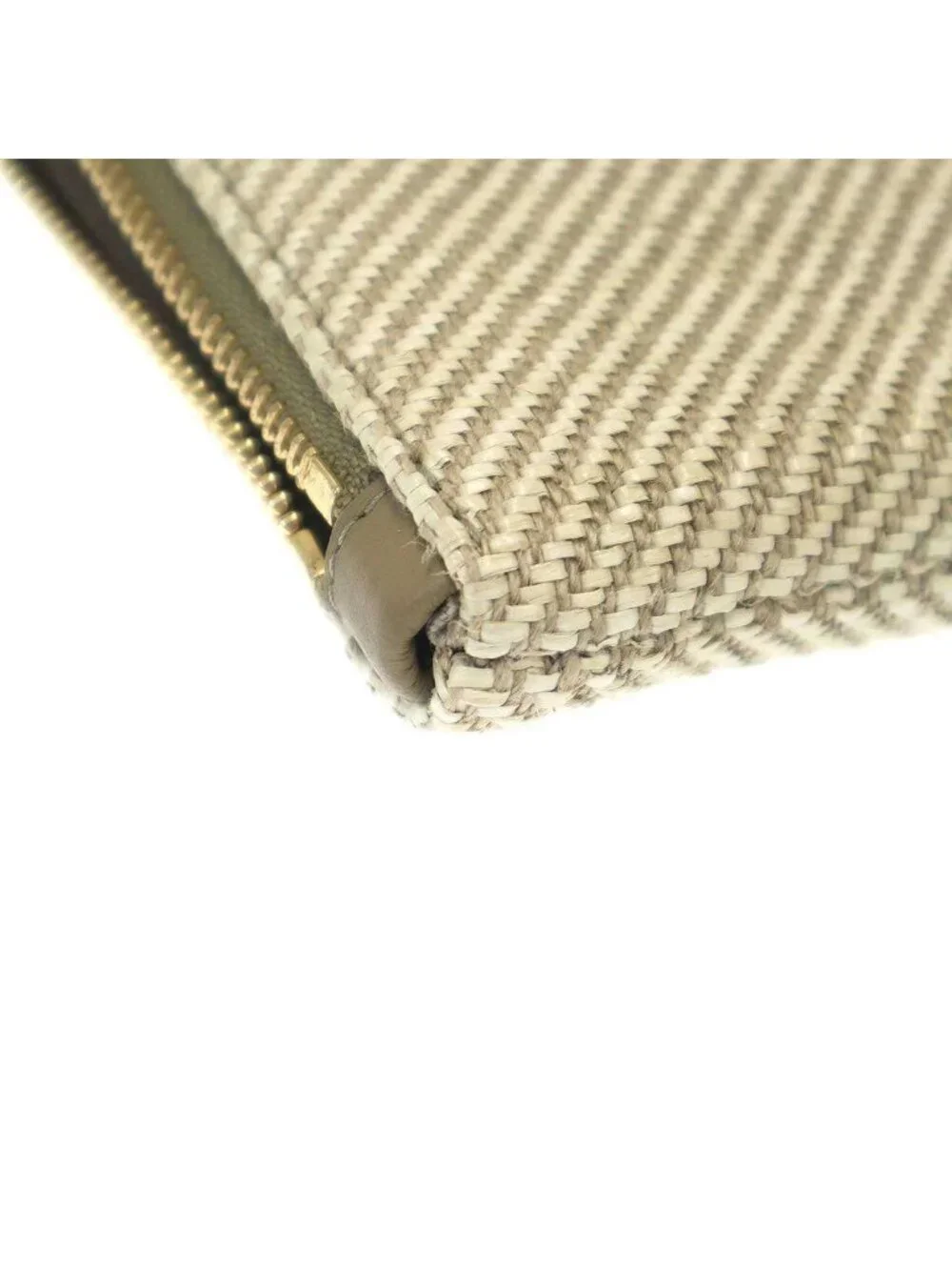 Loewe Oblong Pouch Logo Jacquard Beige